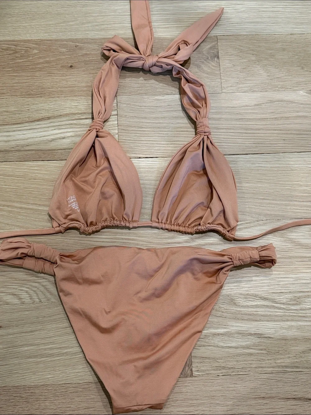 Monday Swimwear Tulum Top & Bottom Bikini in sand.